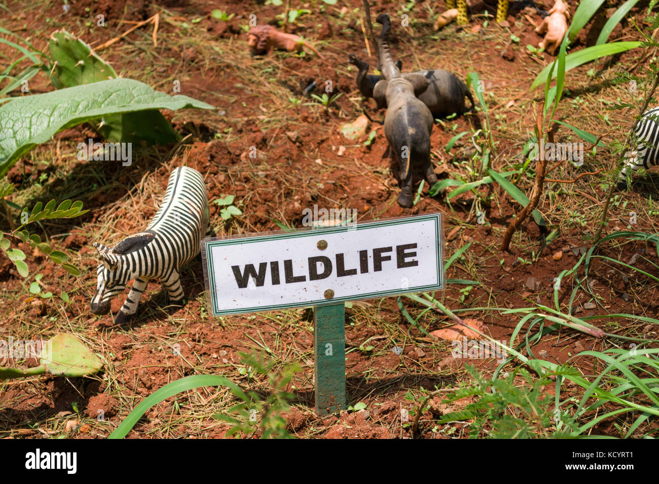 Wildlife diorama display, Nairobi International Trade Fair, Kenya Stock Photo