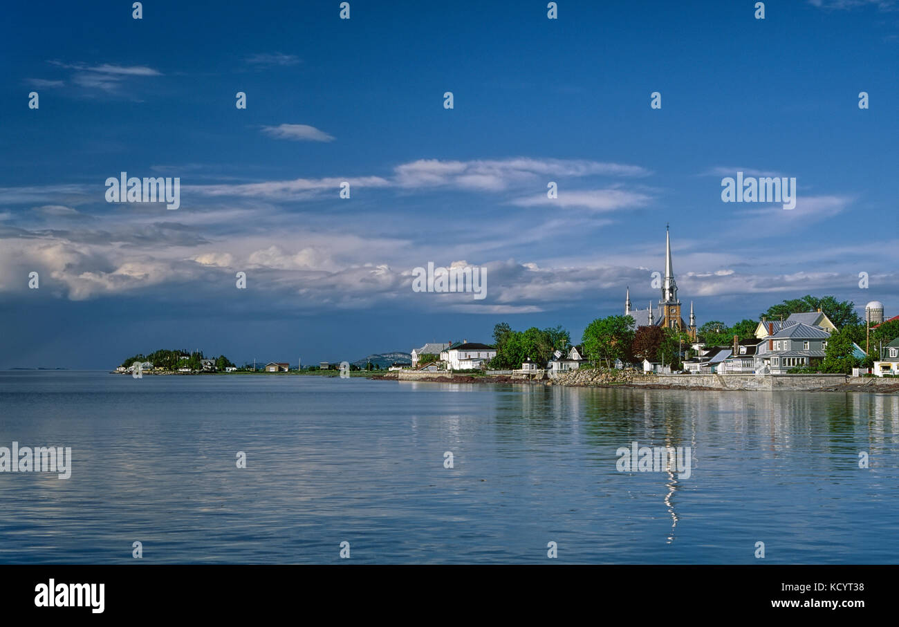 Partial view of the village of Kamouraska in Lower Saint-Lawrence region, Québec, Canada Stock Photo