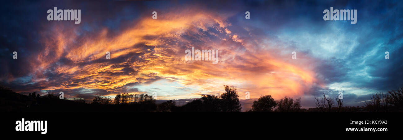 panorama of magnificent sky with sunset Stock Photo - Alamy