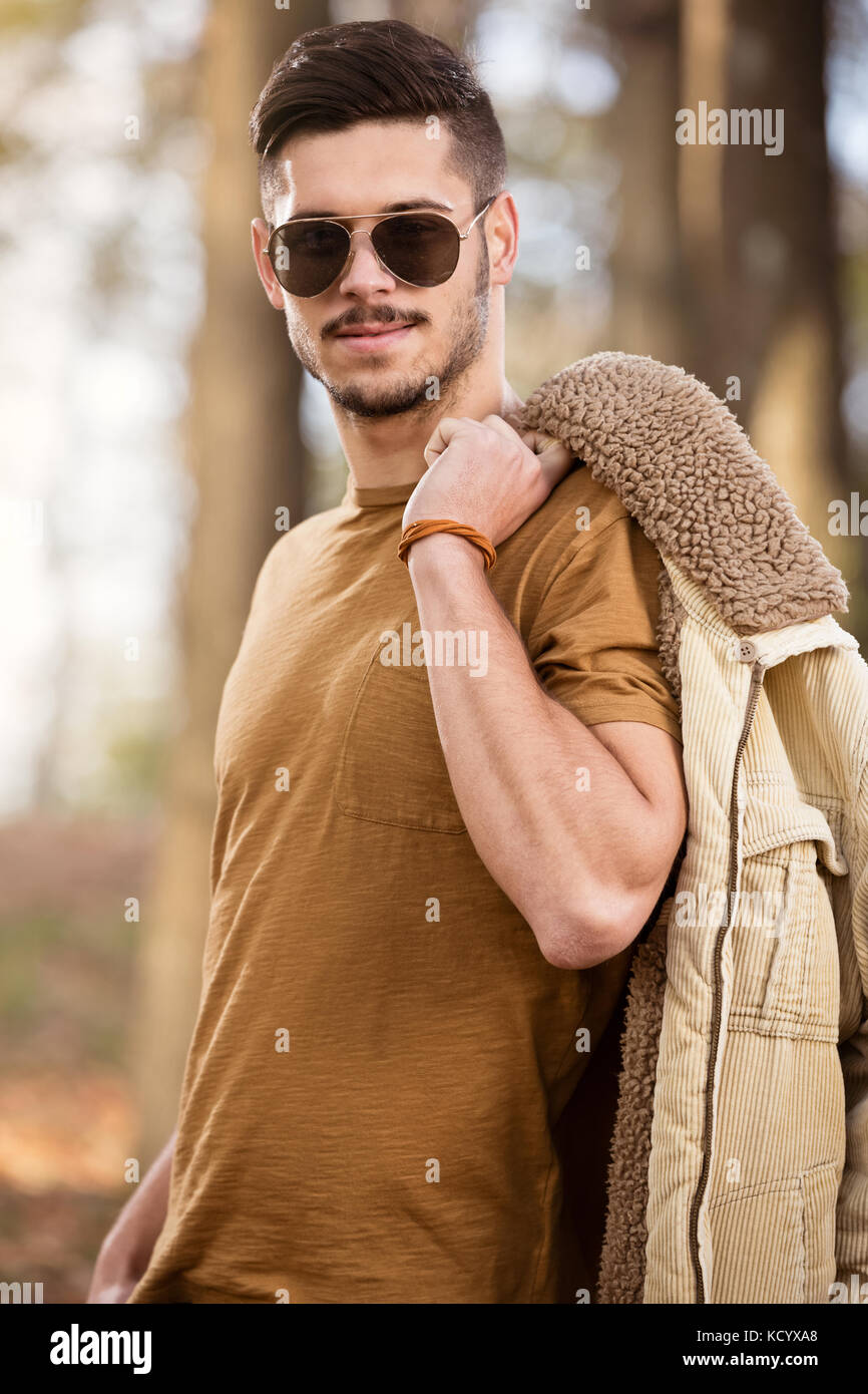 Male model posing outdoor hi-res stock photography and images - Alamy
