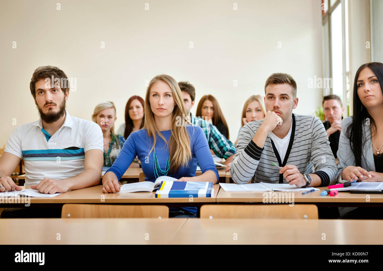 Group of students in class at the university Stock Photo - Alamy