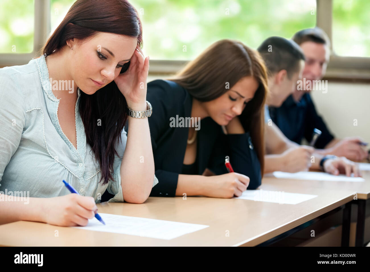 Students class have test in classroom Stock Photo Alamy