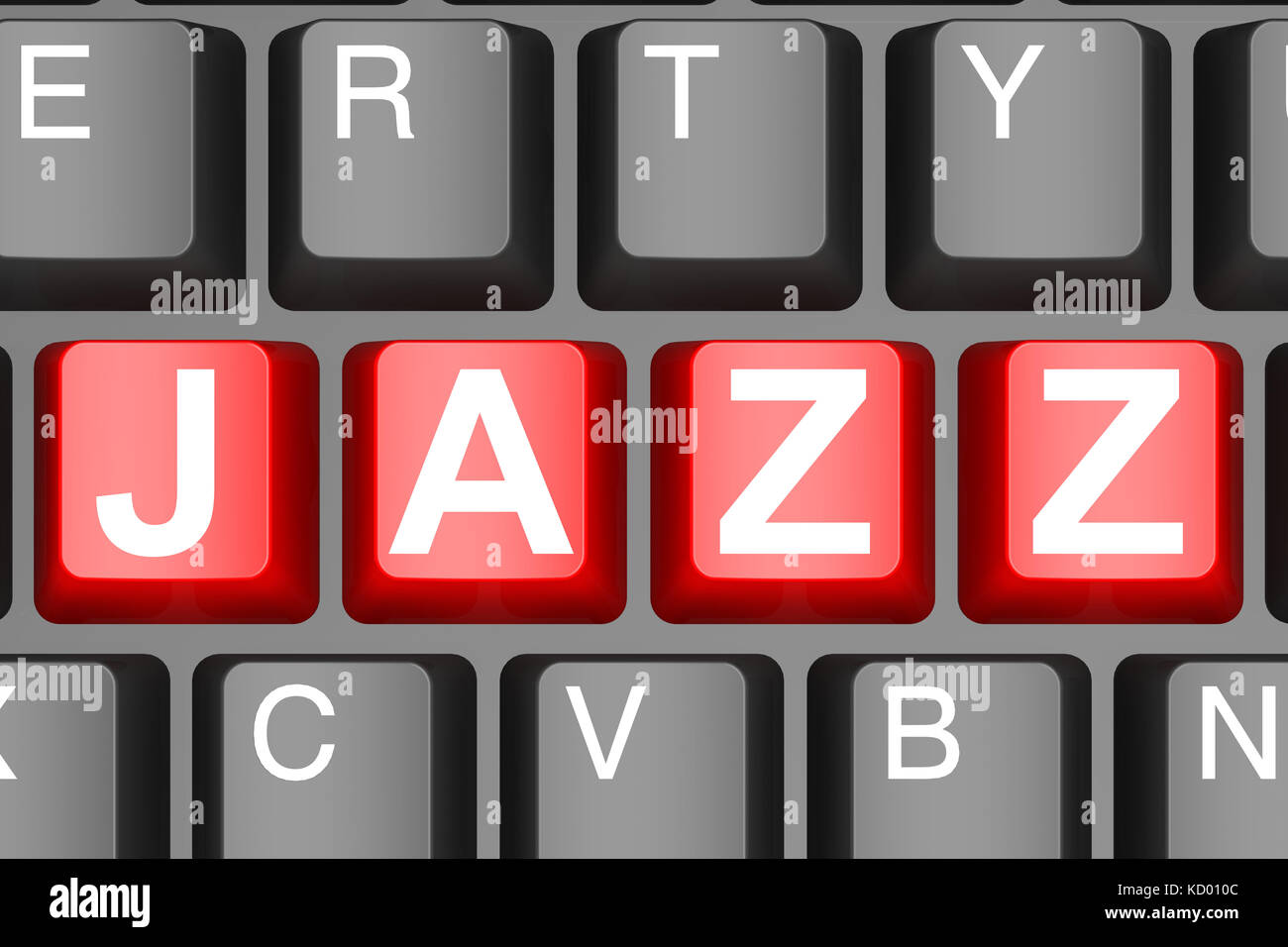 Jazz button on modern computer keyboard image with hi-res rendered ...