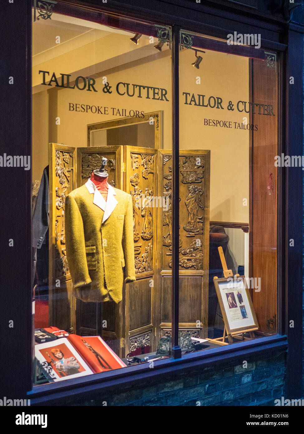 Tailor and Cutter tailors shop in All Saints Passage in historic central Cambridge UK Stock Photo