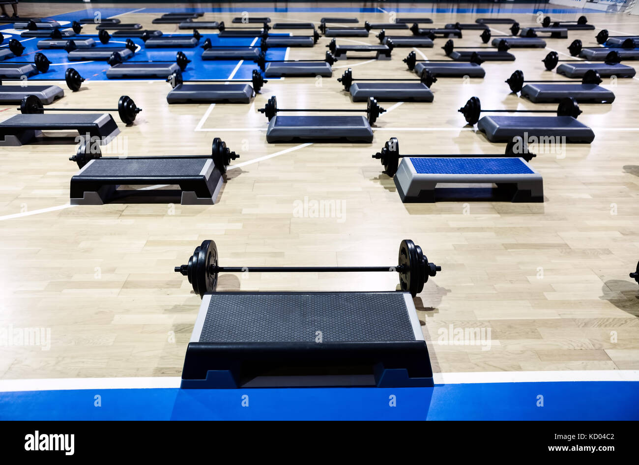 Fitness club. Equipment, gym apparatus Stock Photo Alamy