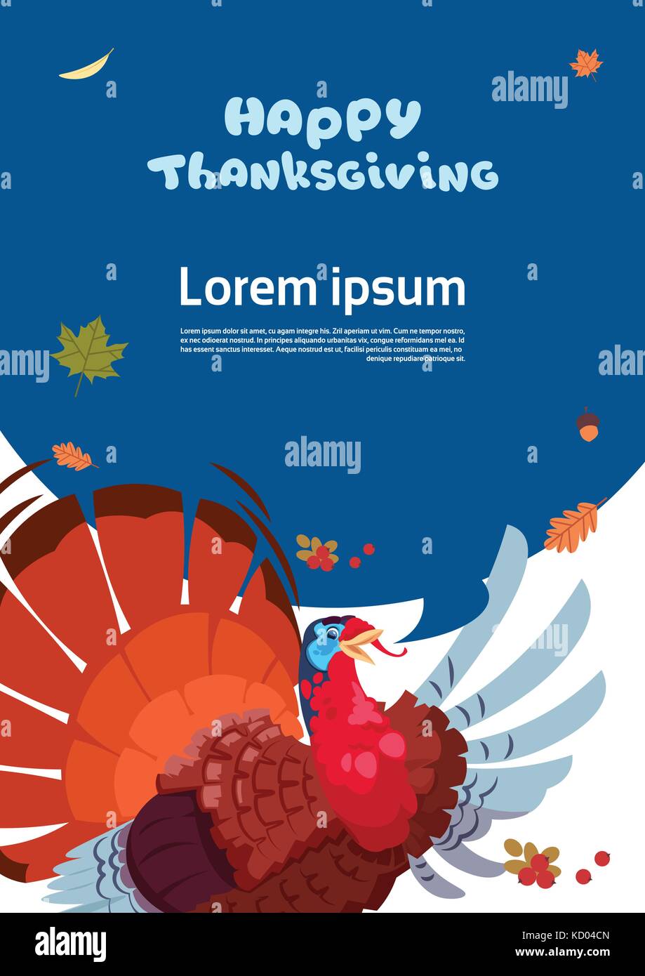 Happy Thanksgiving Day Autumn Traditional Harvest Holiday Greeting Card ...