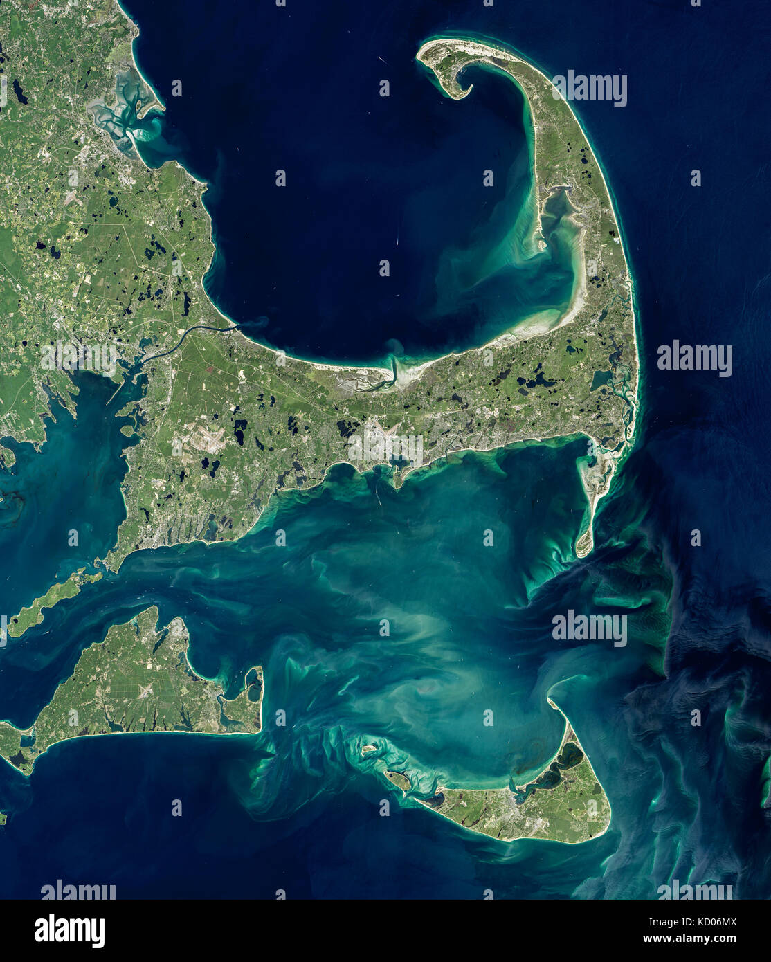 Satellite image of Cape Cod and coastline Stock Photo Alamy