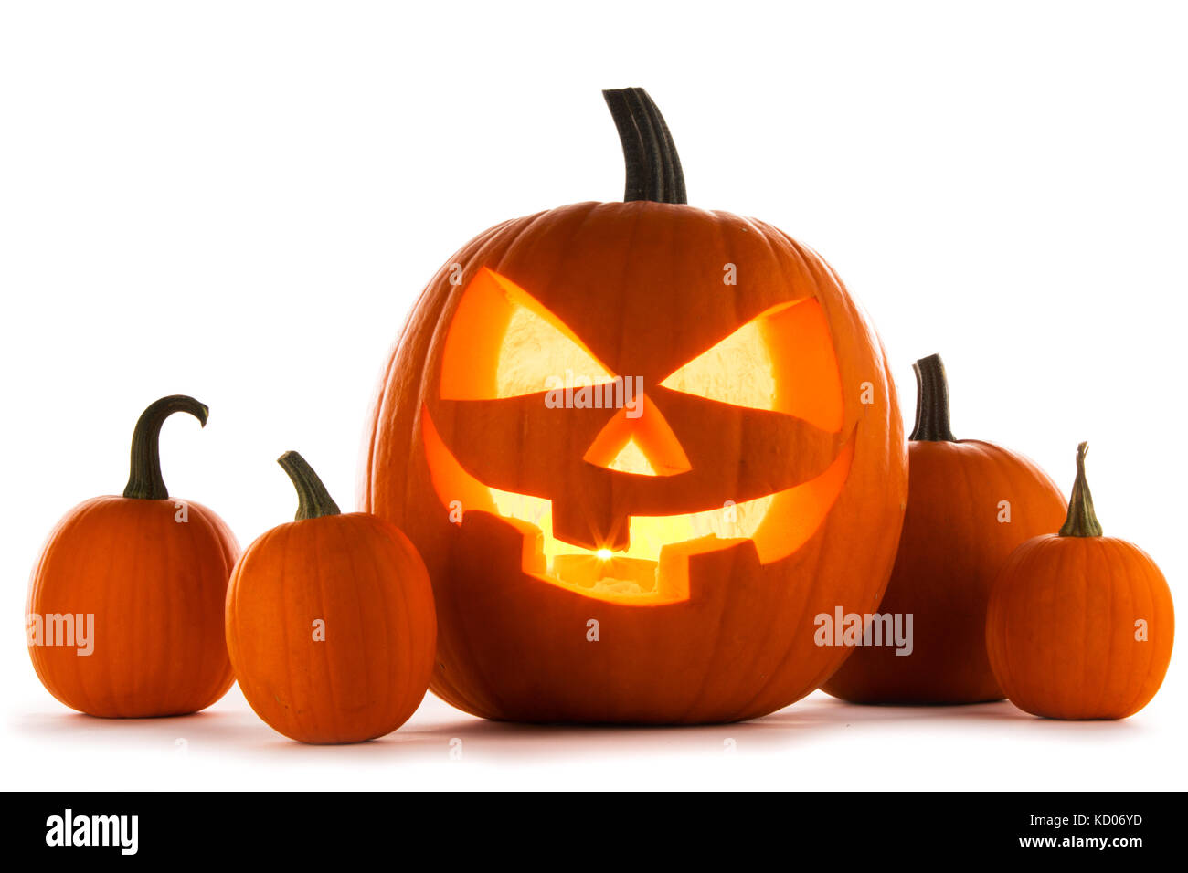 Halloween Pumpkins isolated on white background Stock Photo - Alamy
