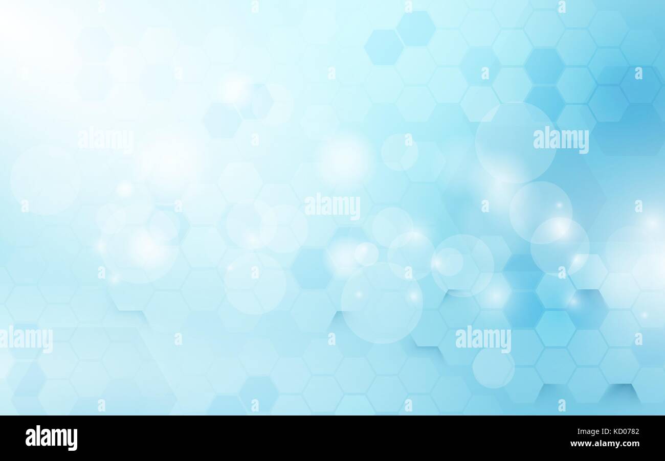 Abstract hexagon digital hi tech concept on soft blue background Stock ...