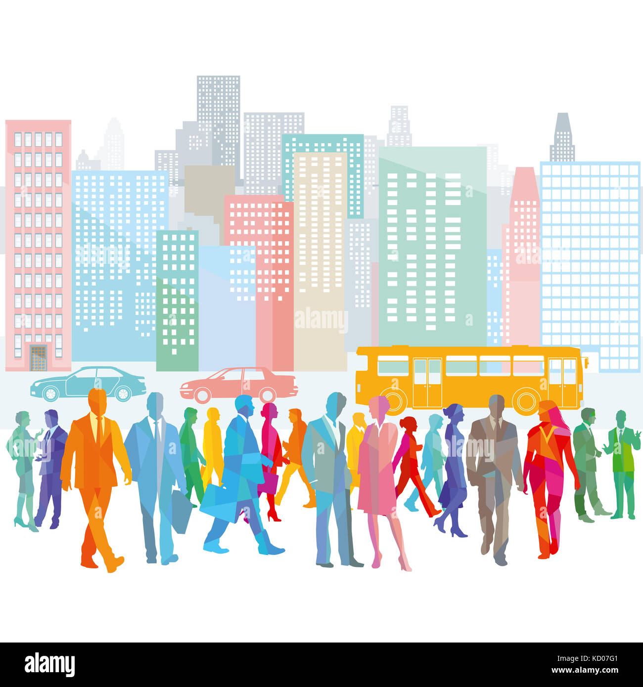 great city with lots of people and traffic Stock Photo - Alamy