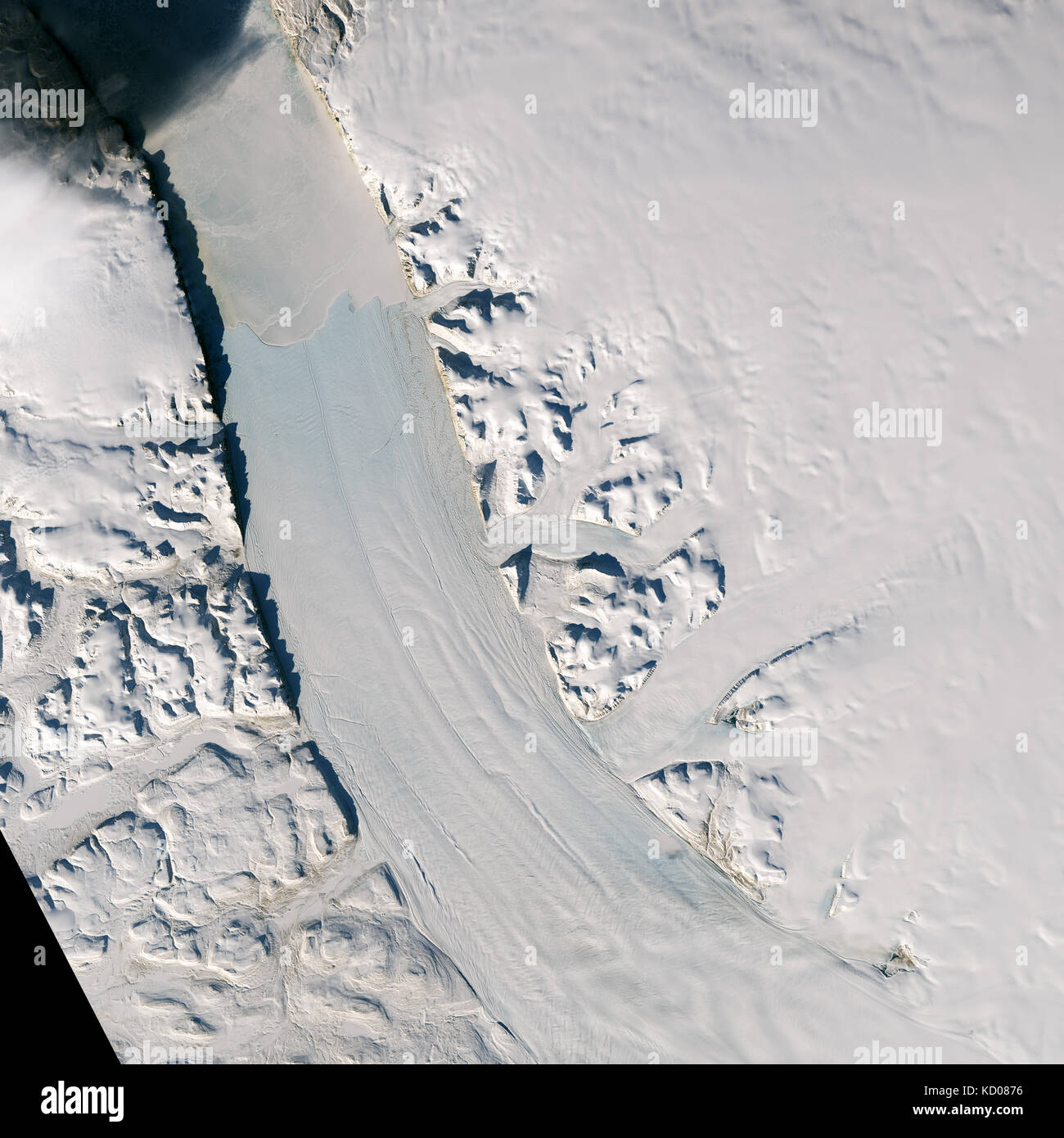 satellite image of the Petermann Glacier, Greenland Stock Photo - Alamy