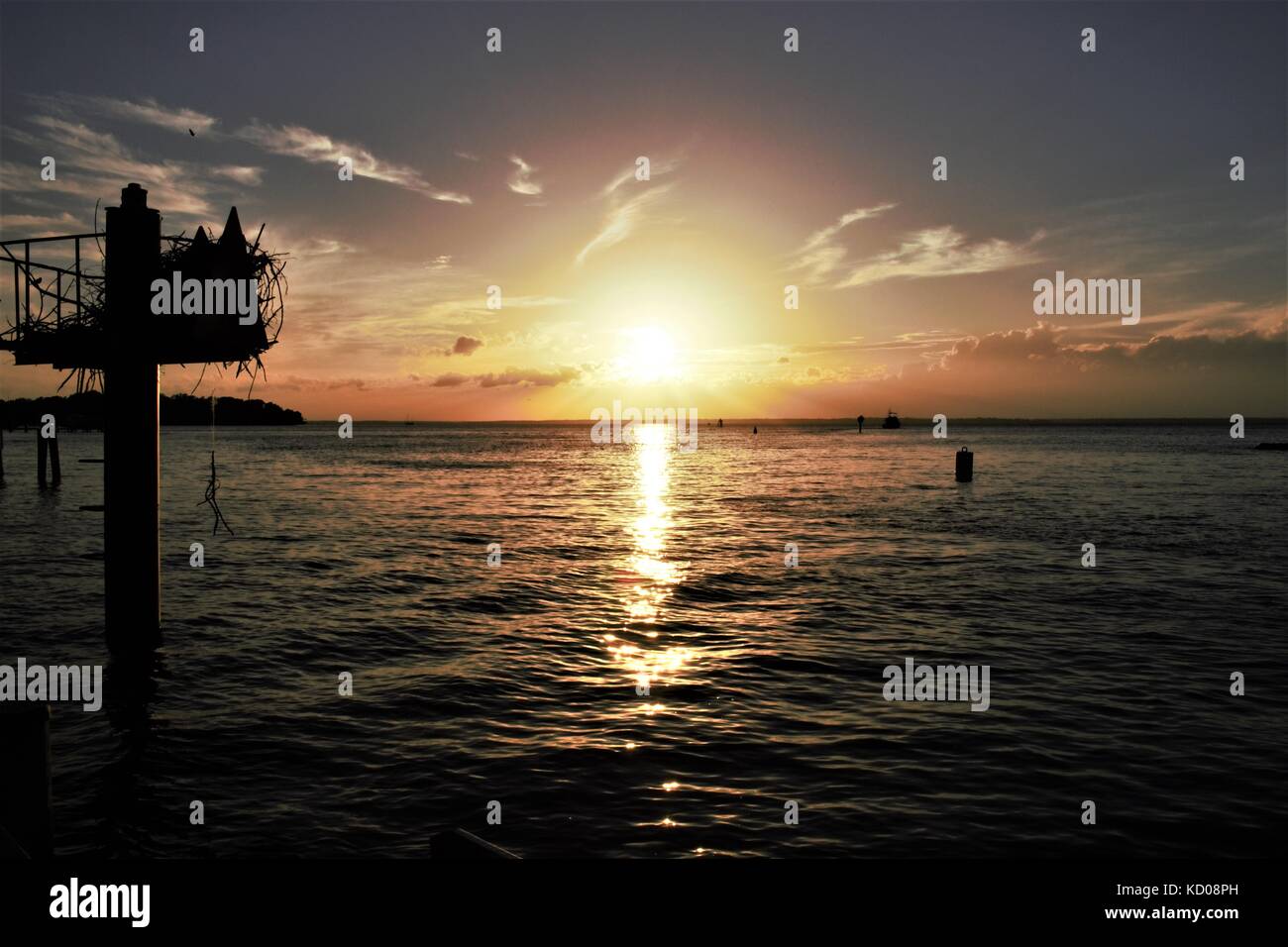 Sunset on the lake Stock Photo