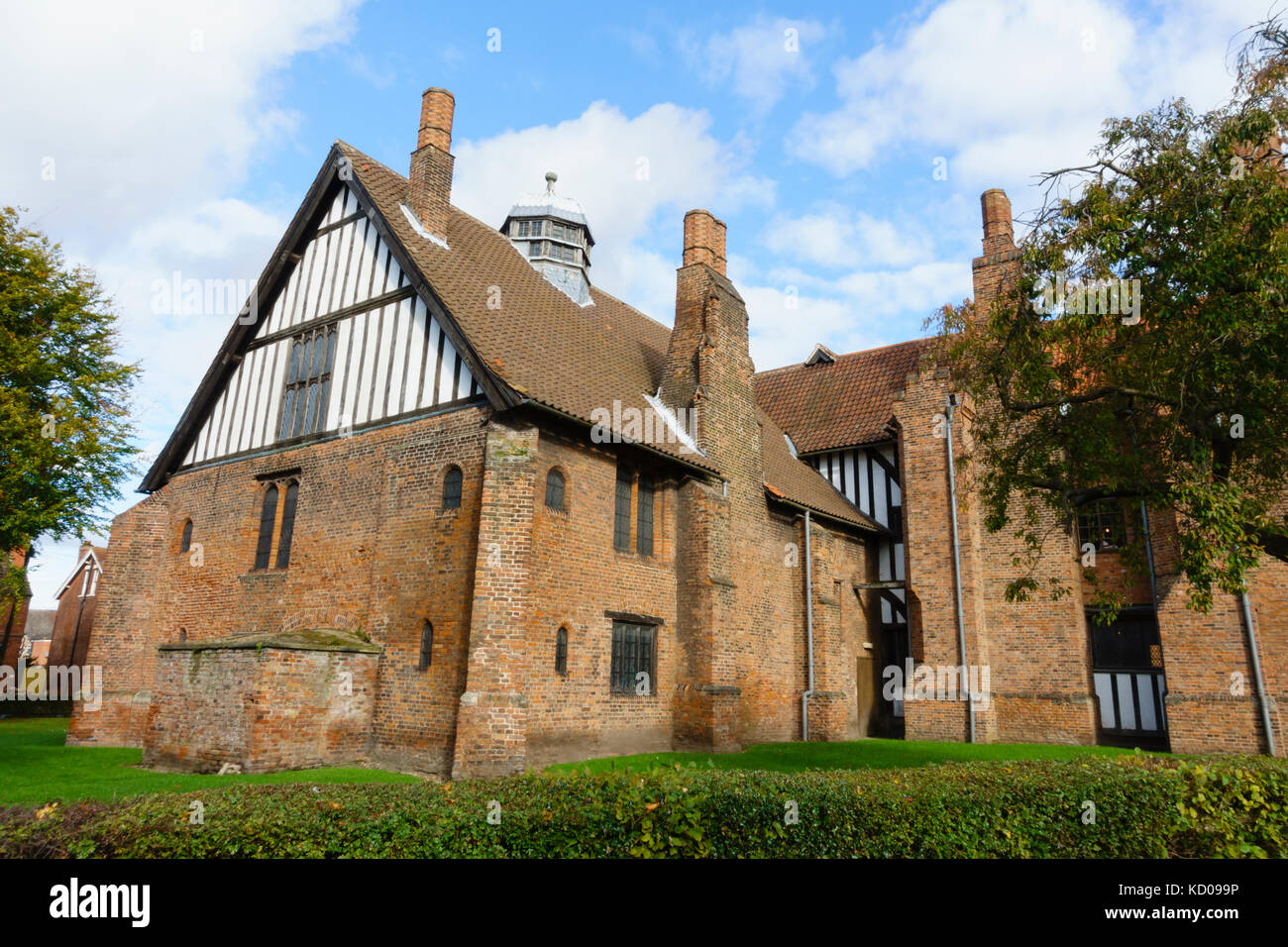 Medieval timber framed manor house, Gainsborough Old Hall, Lincolnshire, England. Stock Photo