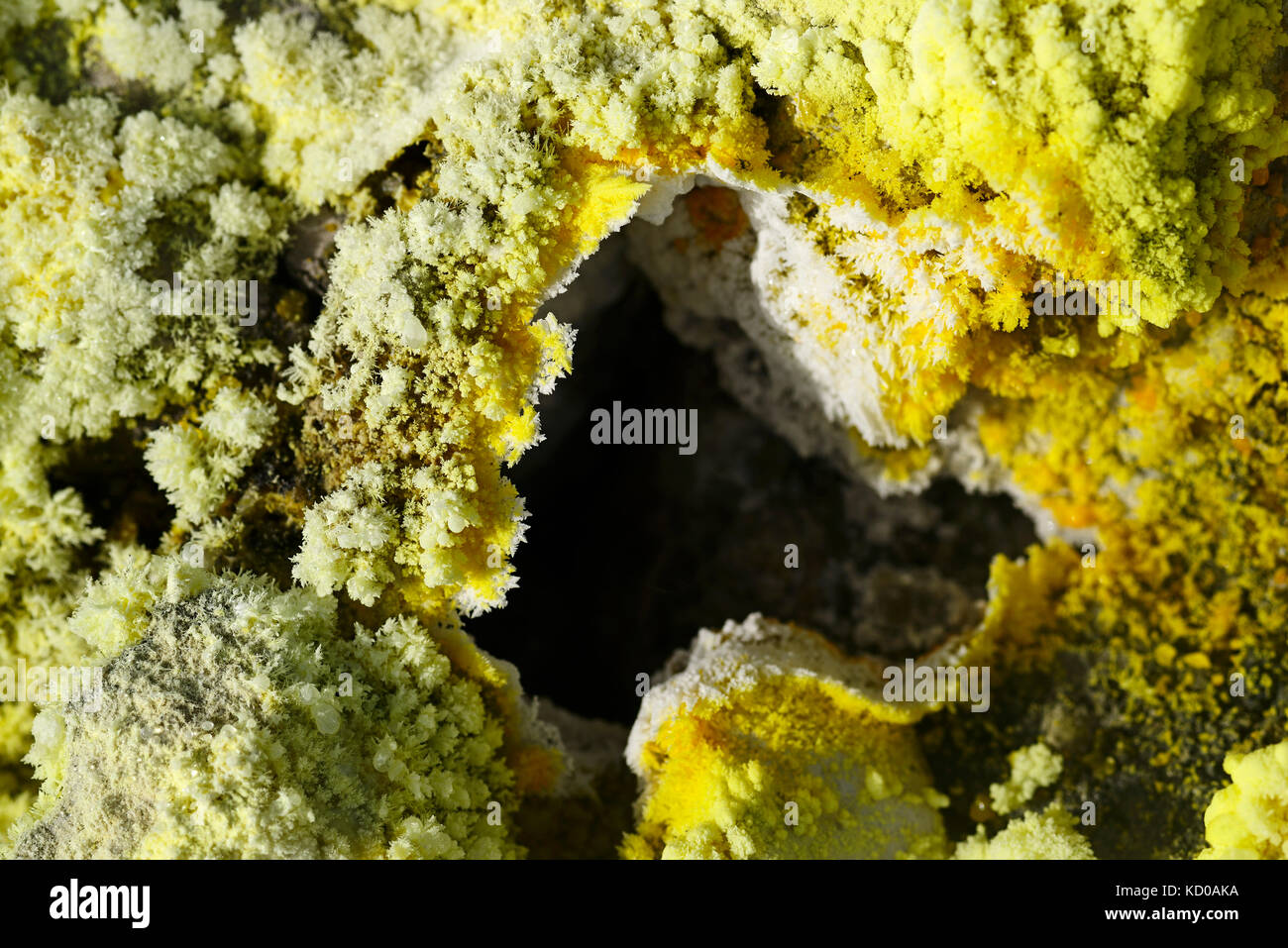 Sulphur fumaroles on the Gran Cratere, Vulcano Island, Lipari Islands, Italy Stock Photo