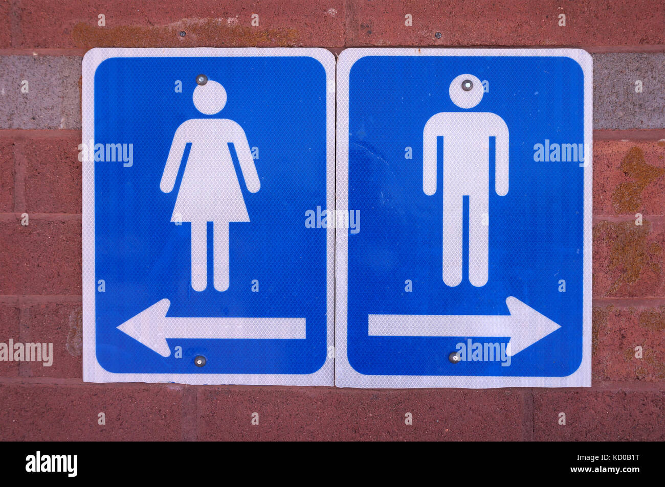 Restroom Direction Sign Stock Photo