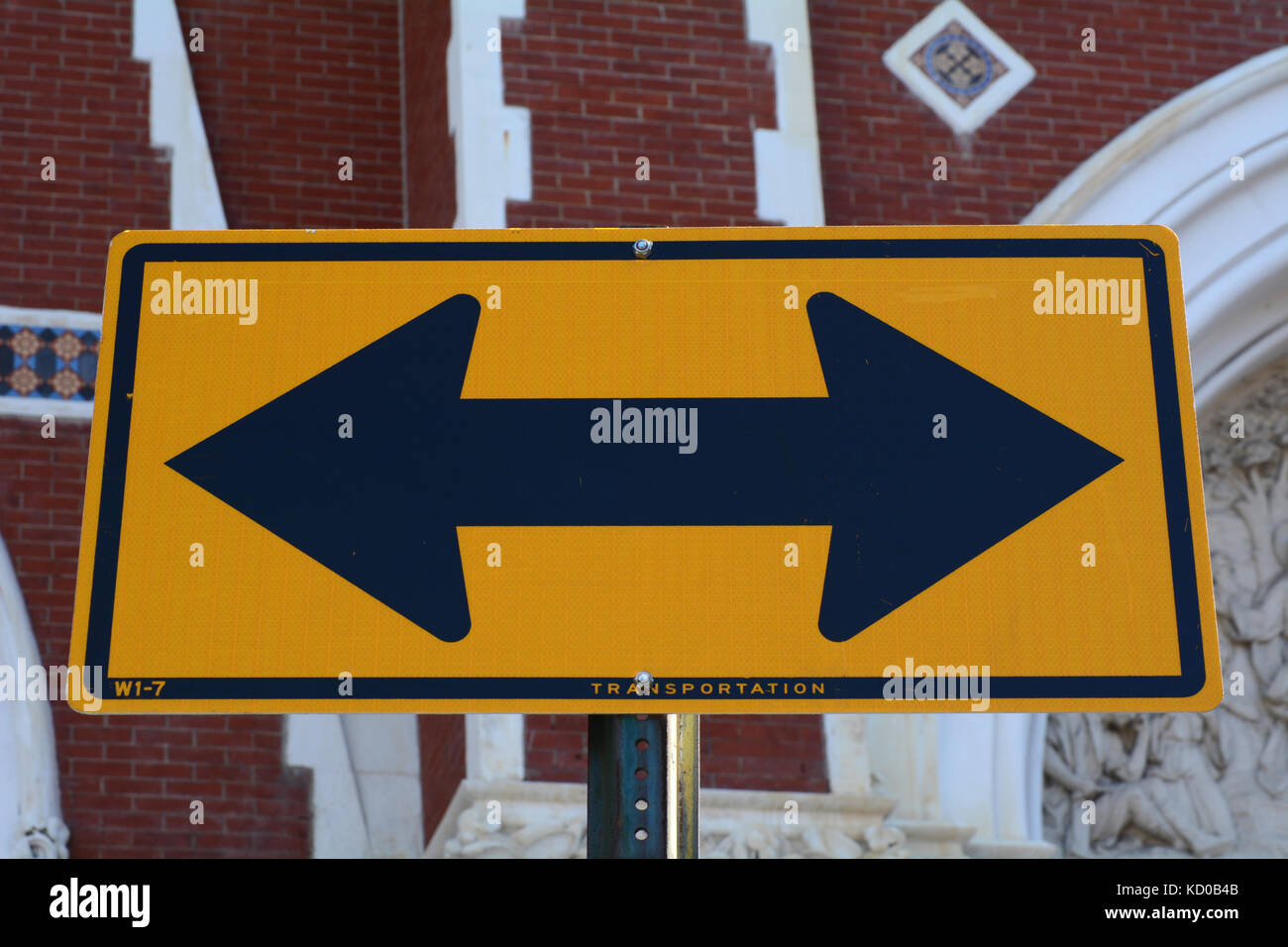 Two Way Traffic Street Sign Stock Photo