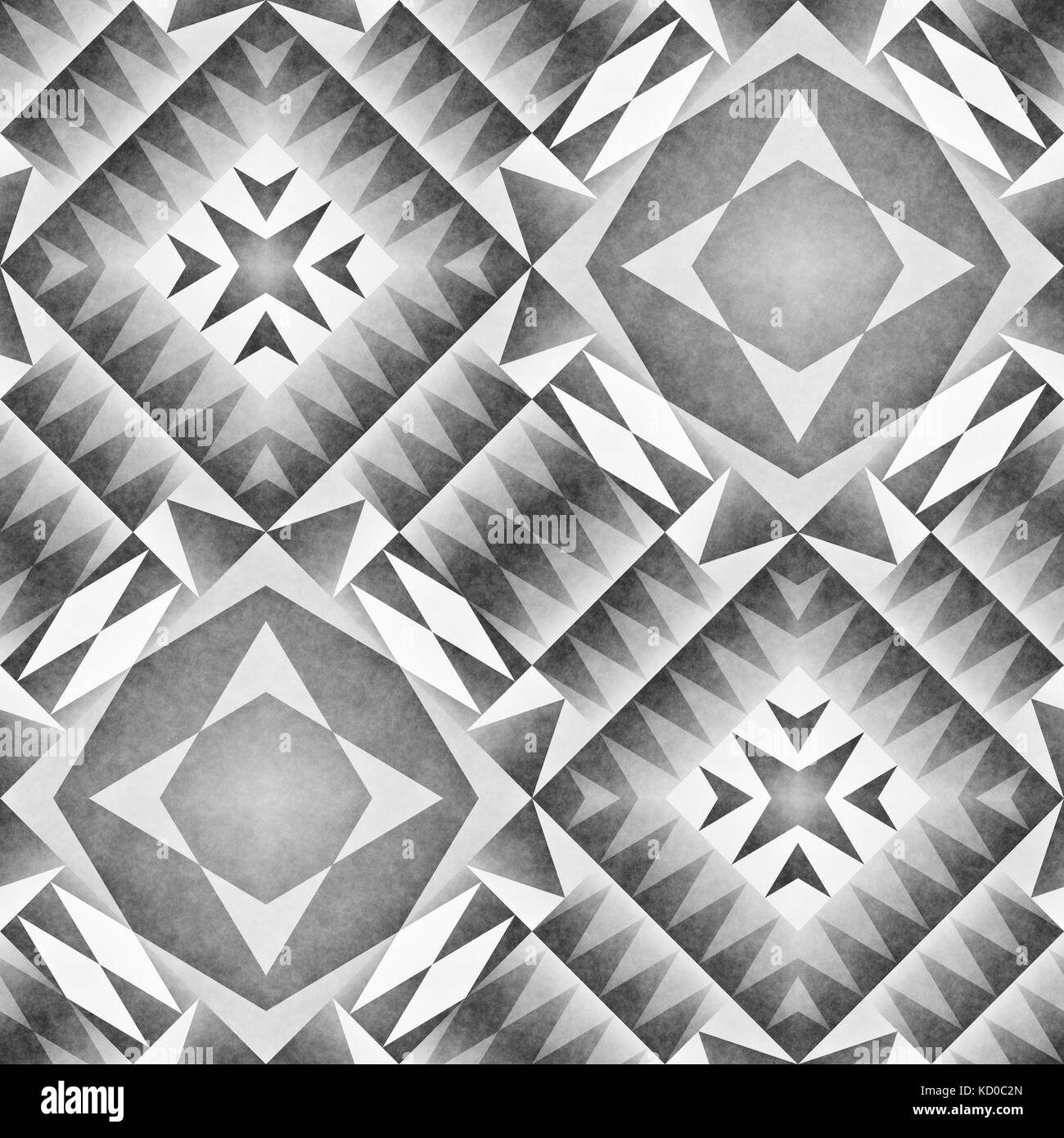 Monochrome Tribal Seamless Pattern. Aztec Style Abstract Geometric Art