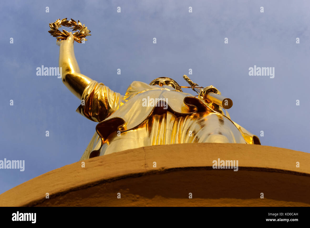 The statue of Victoria on the top of the Victory Column in Berlin