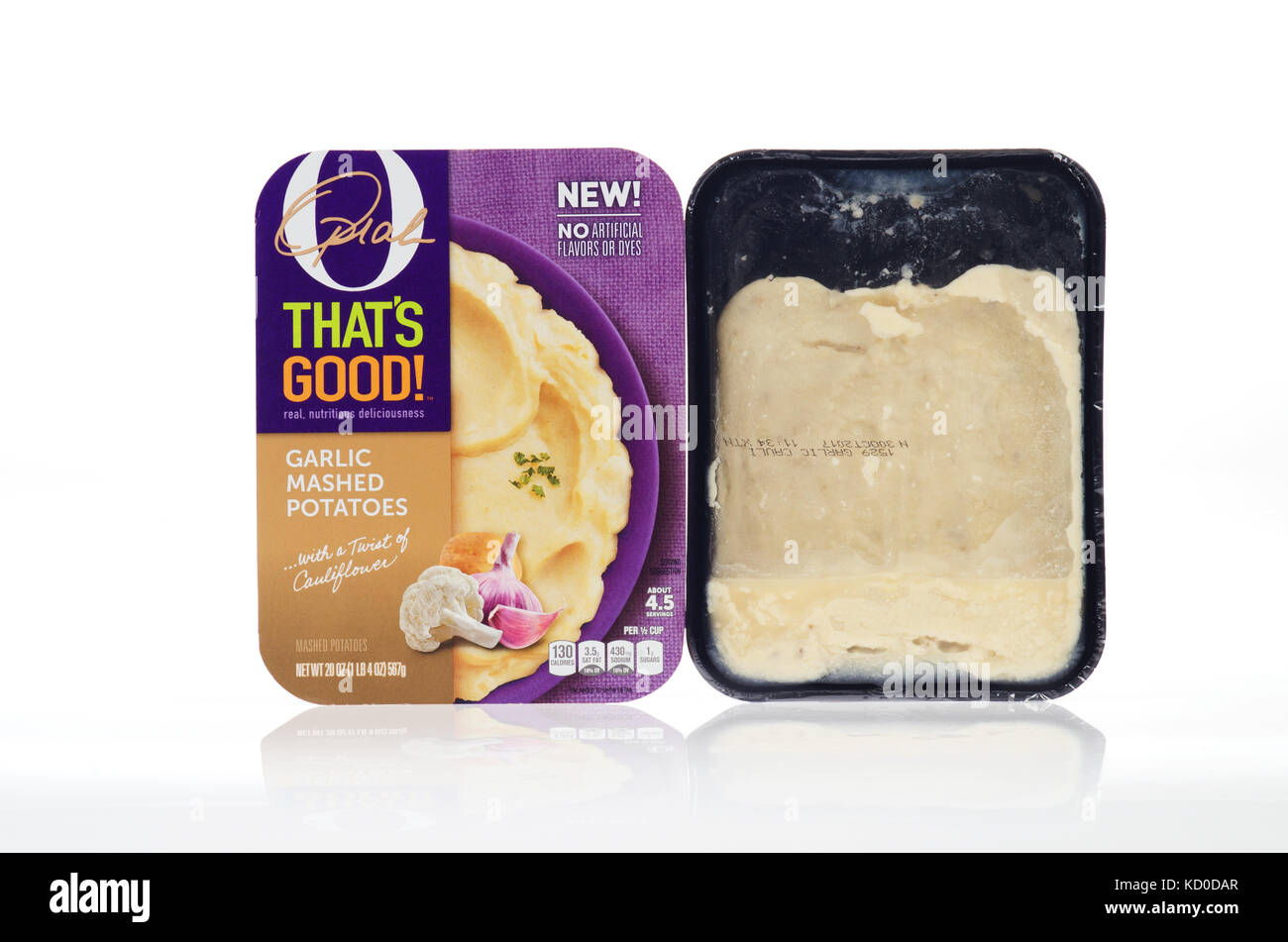 O THAT’S GOO ! refrigerated prepared comfort food  side dish by Oprah Winfrey of mashed potatoes with packaging on white background USA Stock Photo