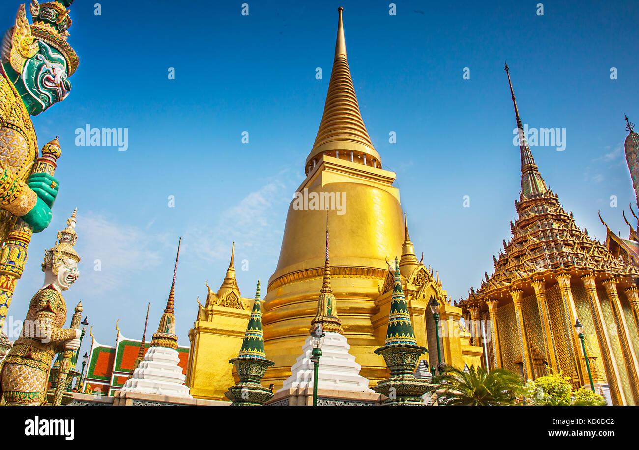 Great palace of Kingspast Bangkok in Thailand Stock Photo
