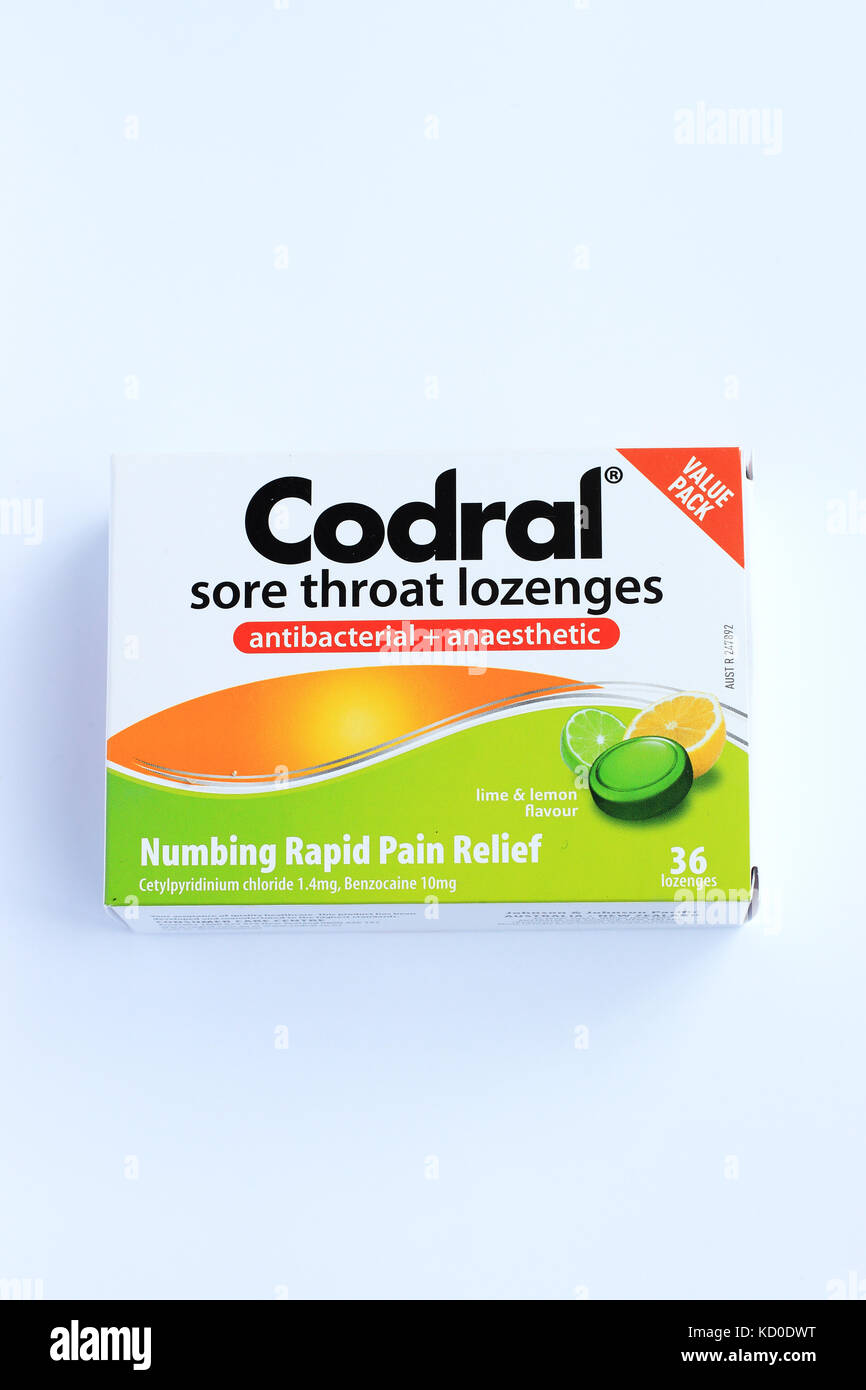 Codral Sore Throat lozenges Stock Photo Alamy