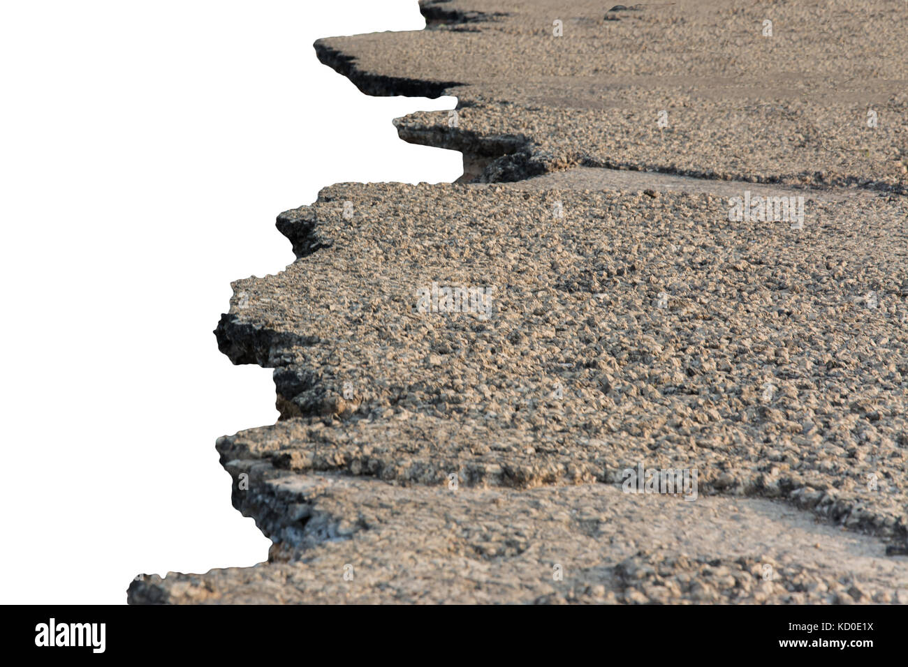 Ground broken on white background Stock Photo Alamy