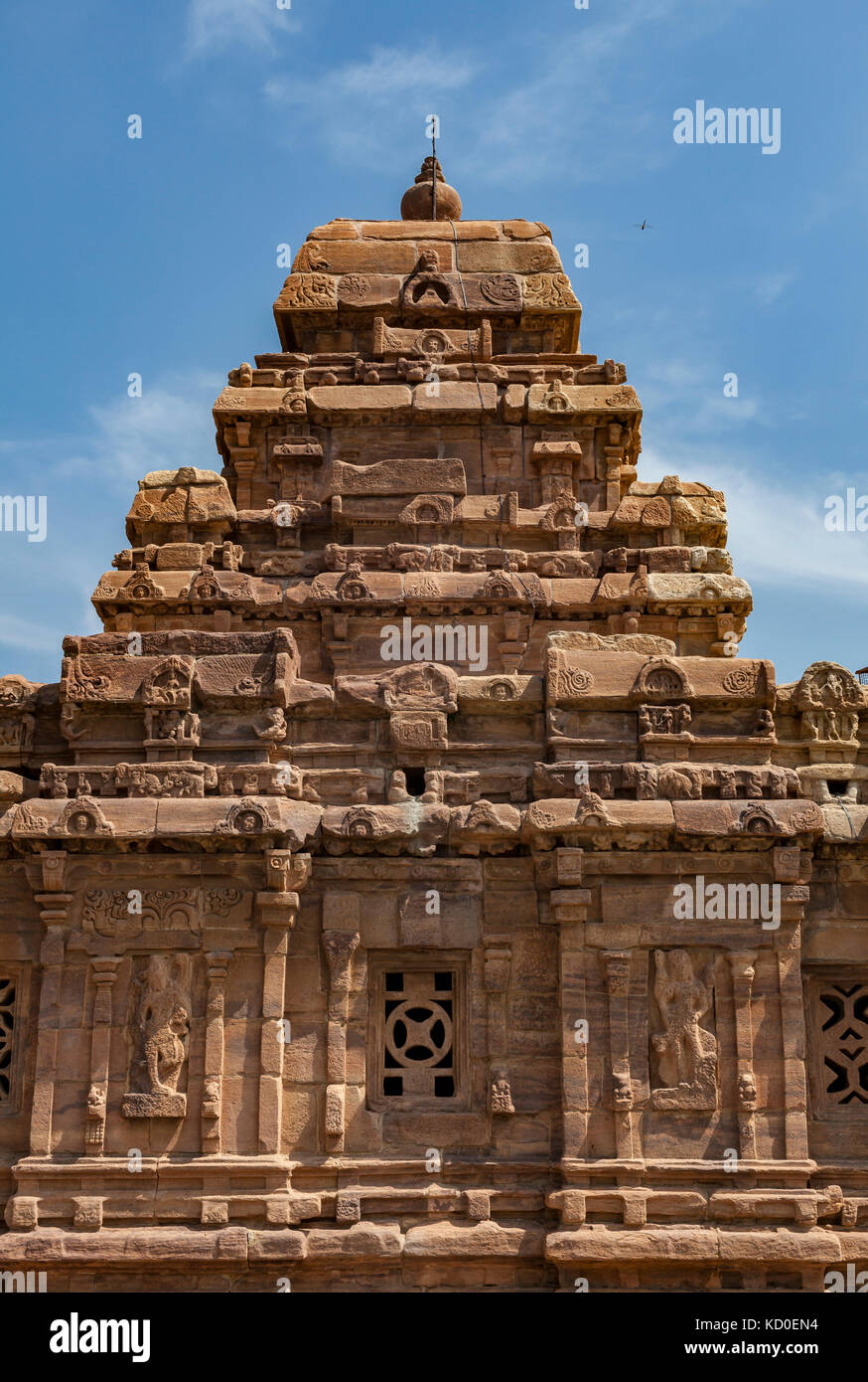 Pattadakal, also called Paṭṭadakallu or Raktapura, is a collection of ten Hindu and Jain temples in north Karnataka, India. Stock Photo