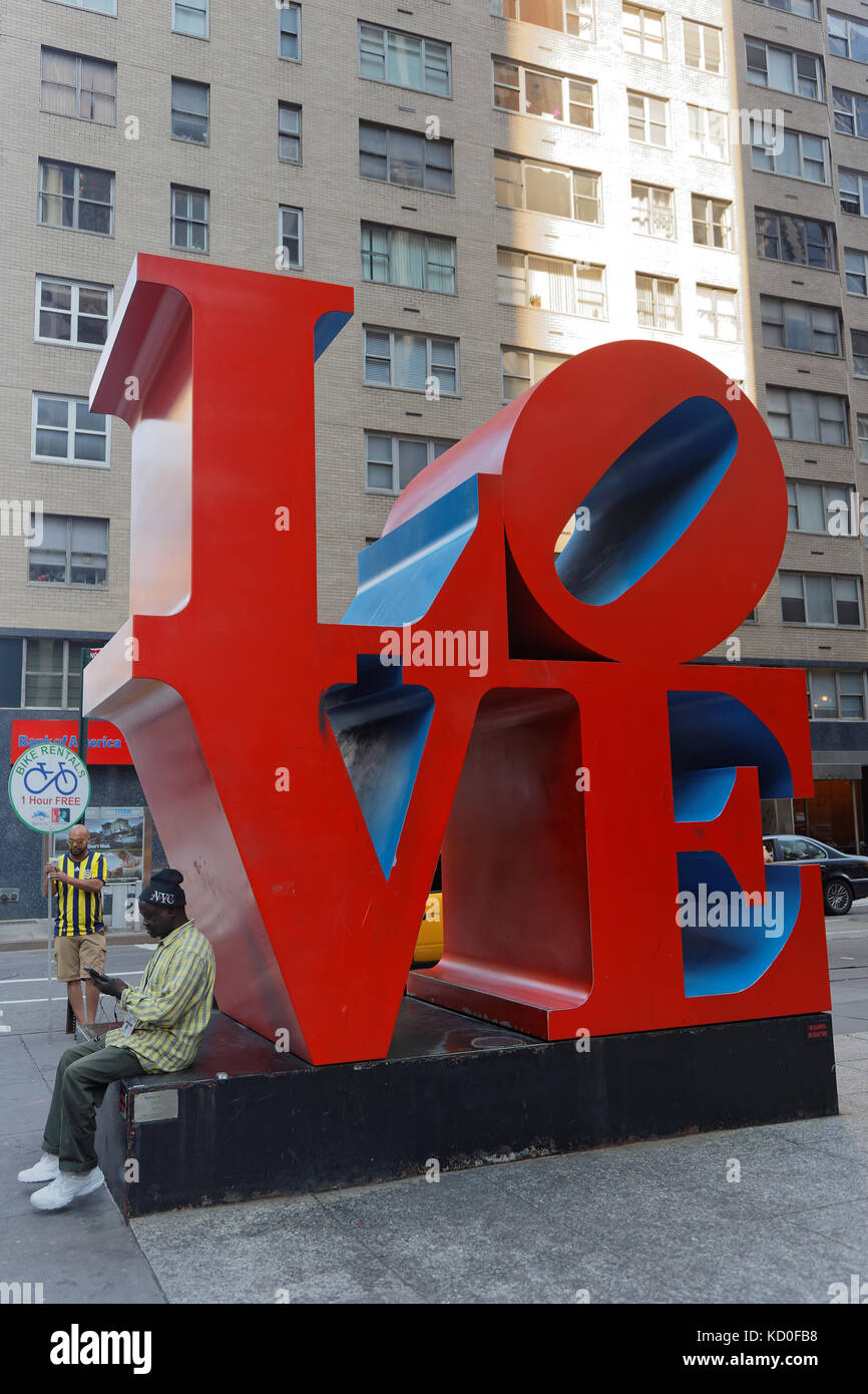 NEW YORK CITY, USA, September 10, 2017 LOVE sculpture in Manhattan