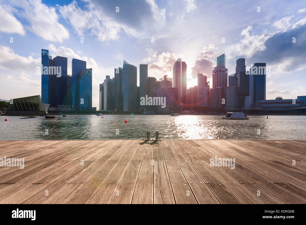 Waterfront view of city skyline, Singapore, South East Asia Stock Photo