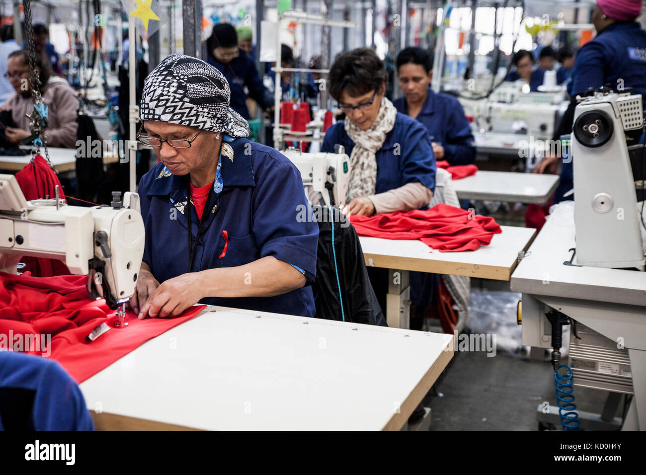 Seamstresses working in factory, Cape Town, South Africa Stock Photo