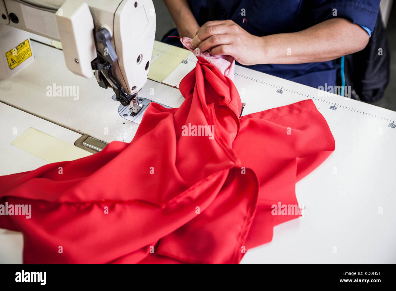 Seamstress working in factory, Cape Town, South Africa Stock Photo