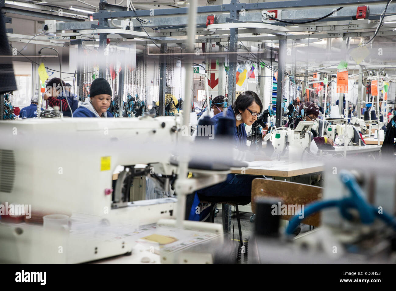 Seamstresses working in factory, Cape Town, South Africa Stock Photo