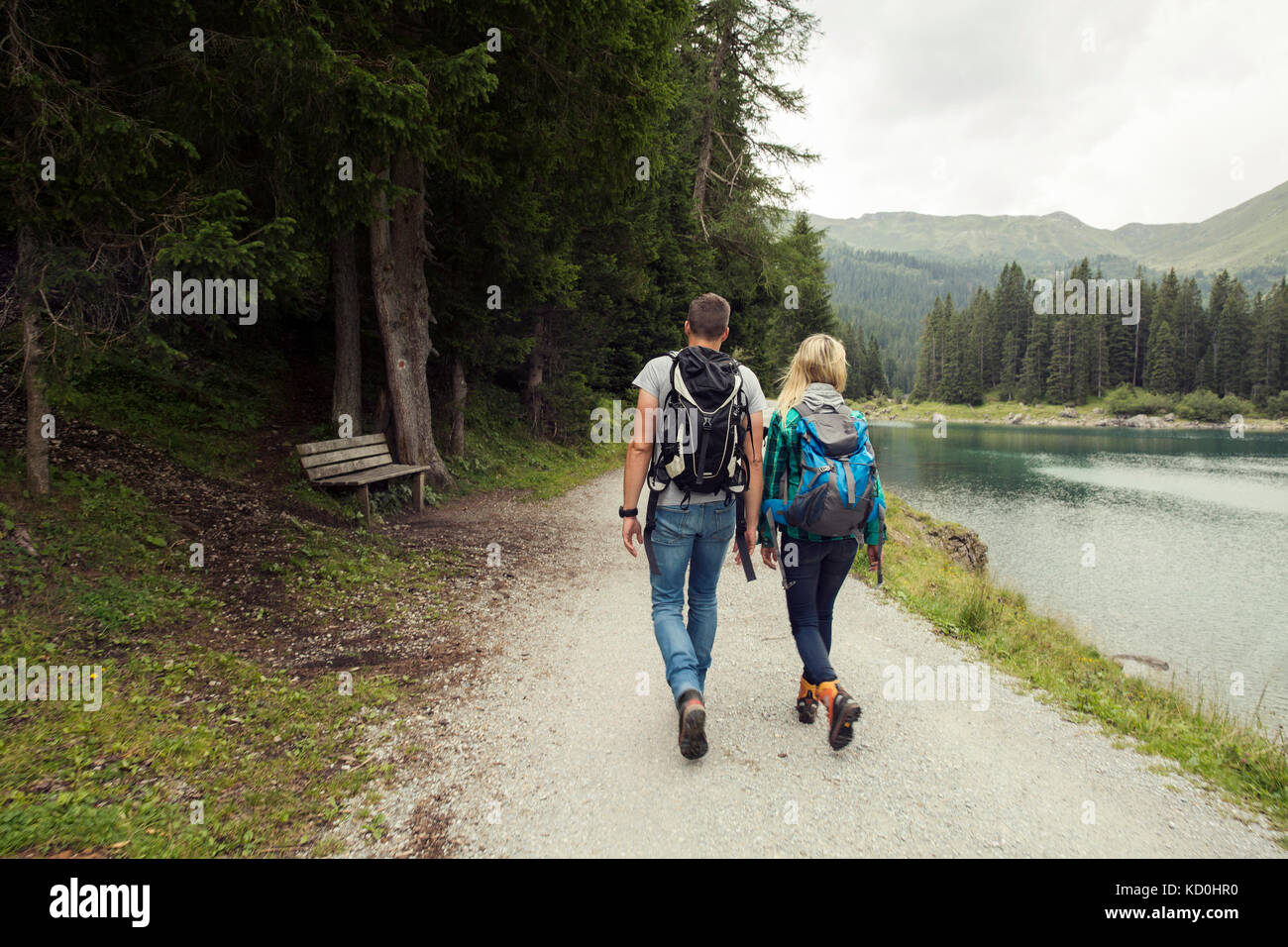 Hiking by water rear view hi-res stock photography and images - Alamy