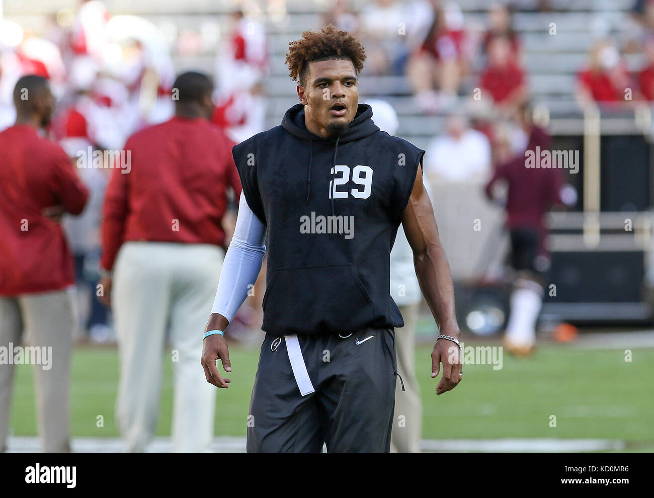 October 6, 2017: Alabama Crimson Tide defensive back Minkah Fitzpatrick (29) during the NCAA football game between the Alabama Crimson Tide and the Texas A&M Aggies at Kyle Field in College Station, TX; John Glaser/CSM. Stock Photo
