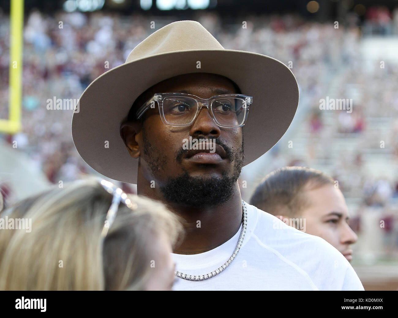 October 6, 2017: Former Texas A&M Aggies and now Denver Bronco linebacker Von Miller during the NCAA football game between the Alabama Crimson Tide and the Texas A&M Aggies at Kyle Field in College Station, TX; John Glaser/CSM. Stock Photo