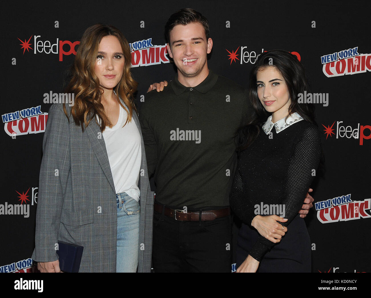 New York, NY, USA. 07th Oct, 2017. Eden Brolin, Burkely Duffield and Dilan Gwyn attends the press day for Freeform show "Beyond" at New York at the Theater at Madison Square