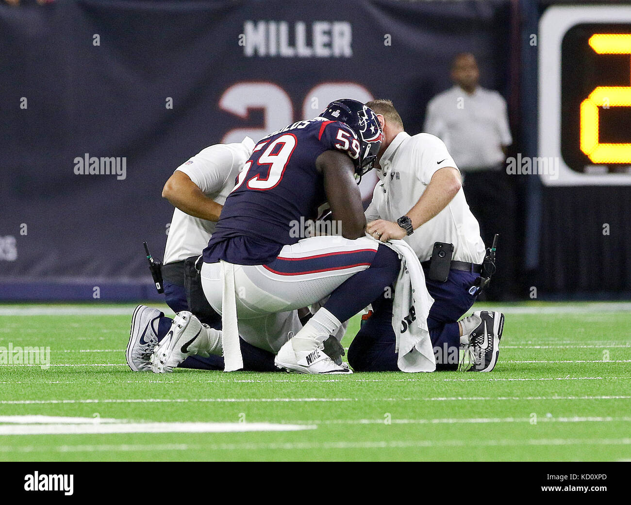 Houston, TX, USA. 8th Oct, 2017. Houston Texans outside linebacker ...