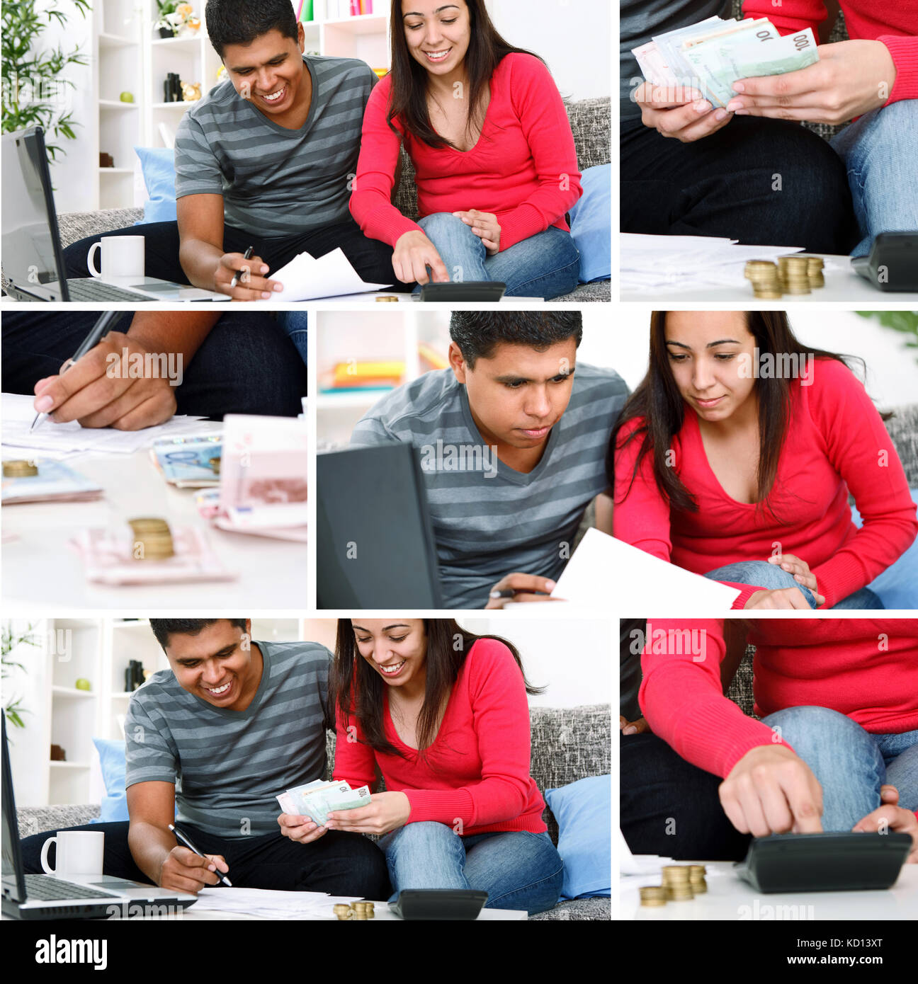 Young hispanic man calculate hi-res stock photography and images - Alamy
