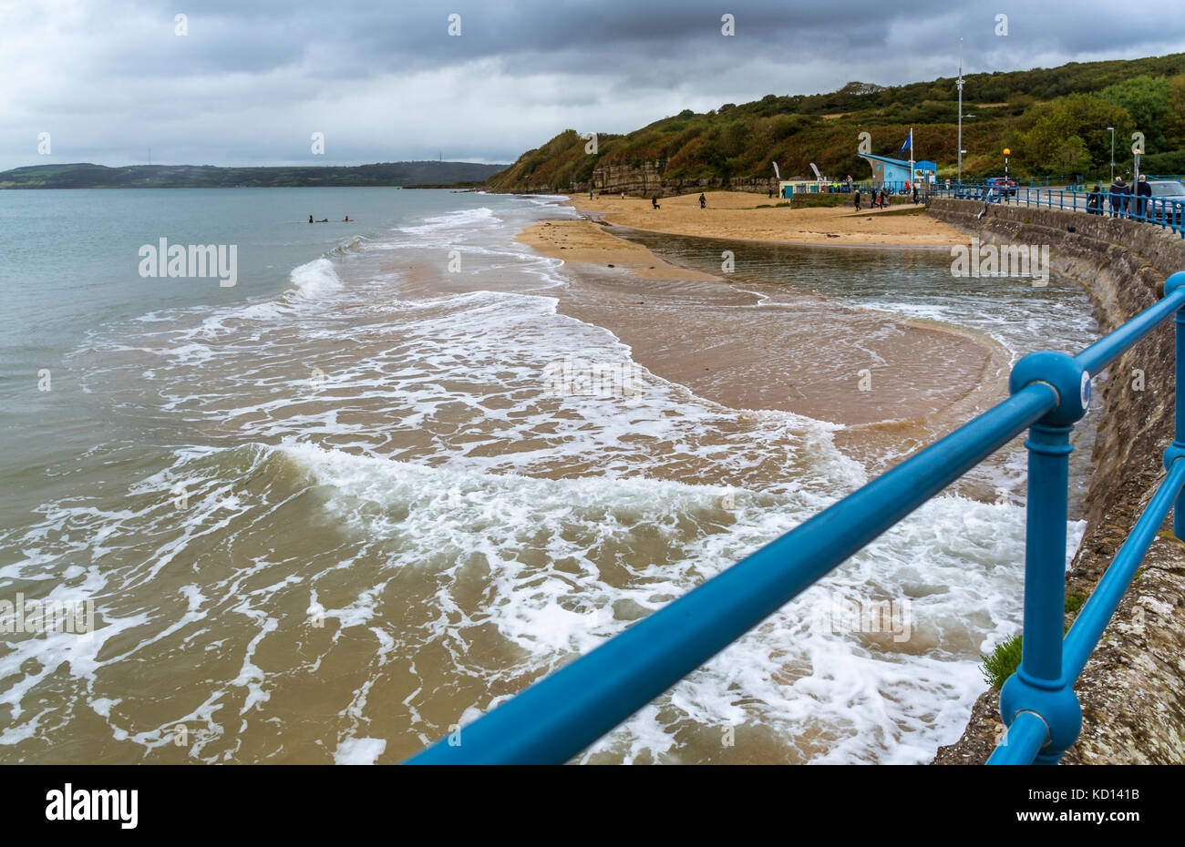 The seafront at Benllech beach on Anglesey Stock Photo Alamy