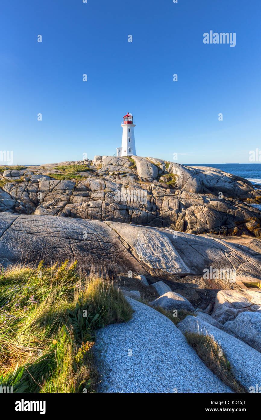 Lighthouse, Peggys Cove, Nova Scotia, Canada Stock Photo