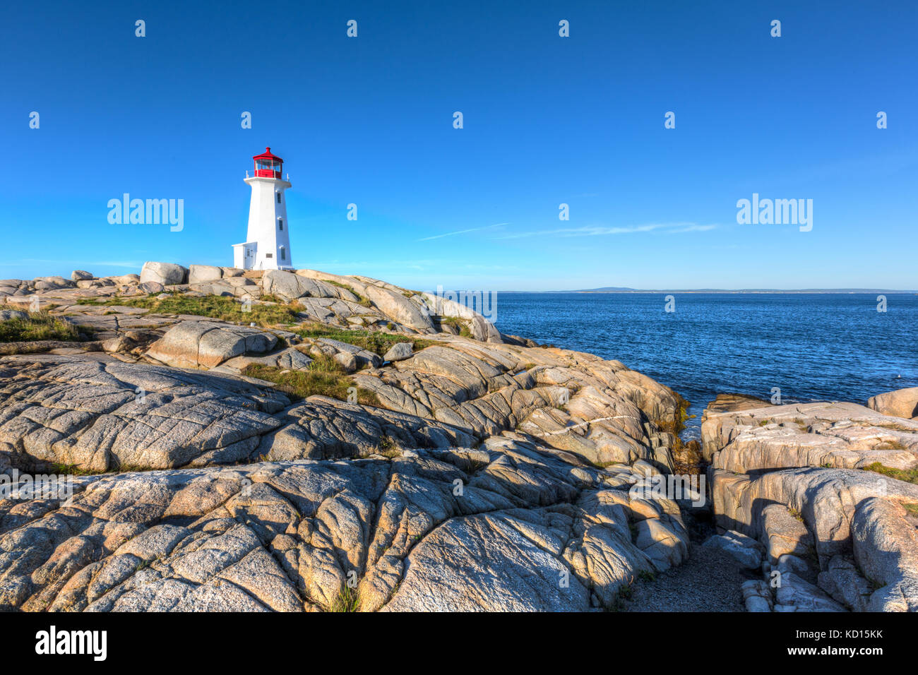 Lighthouse, Peggys Cove, Nova Scotia, Canada Stock Photo