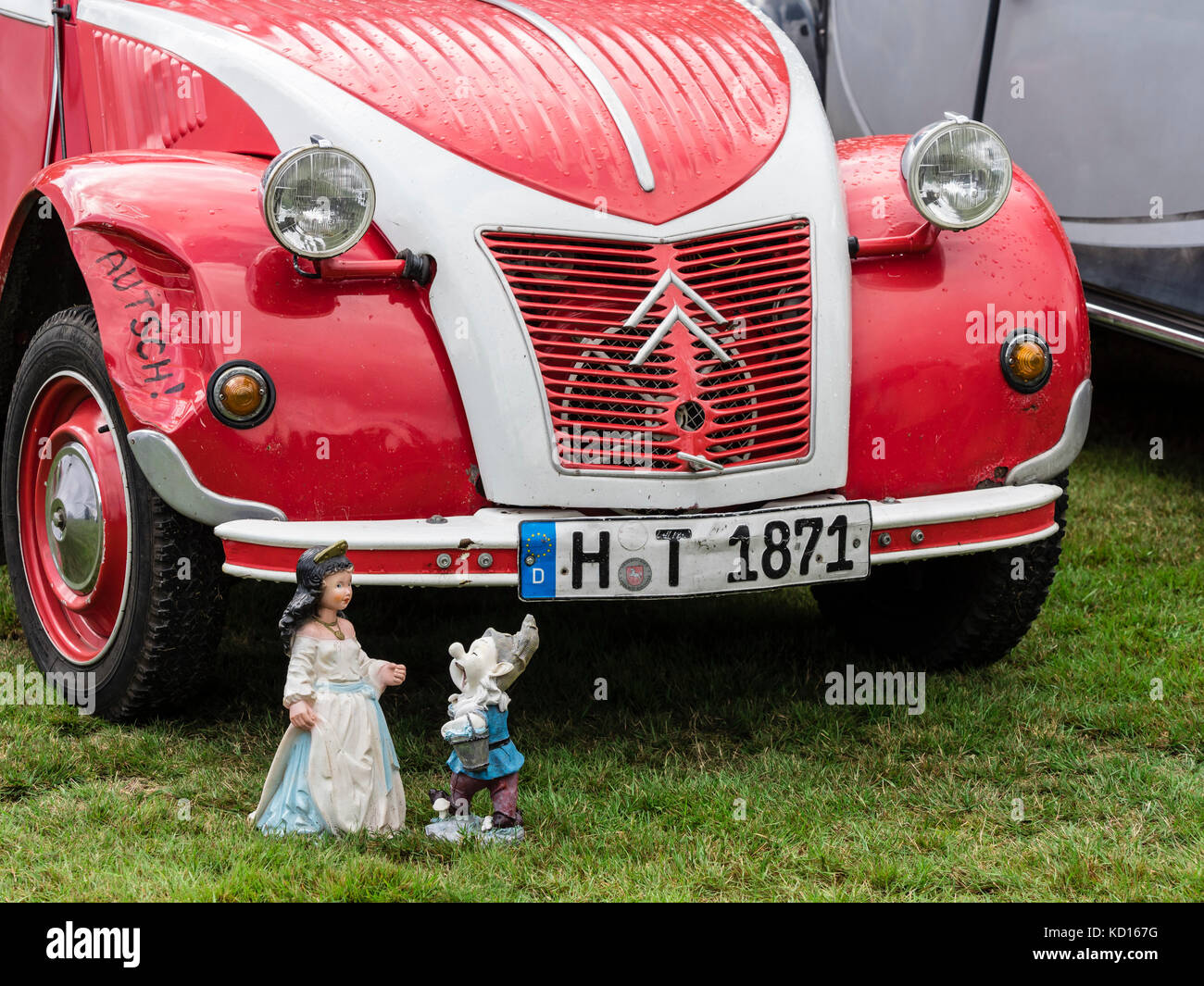 Citroen 2CV, doll, oldtimer presentation at charity event, Celle, Germany Stock Photo