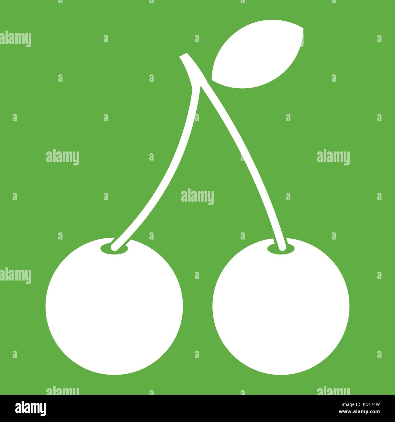 Two ripe cherry berries icon green Stock Vector Image & Art - Alamy