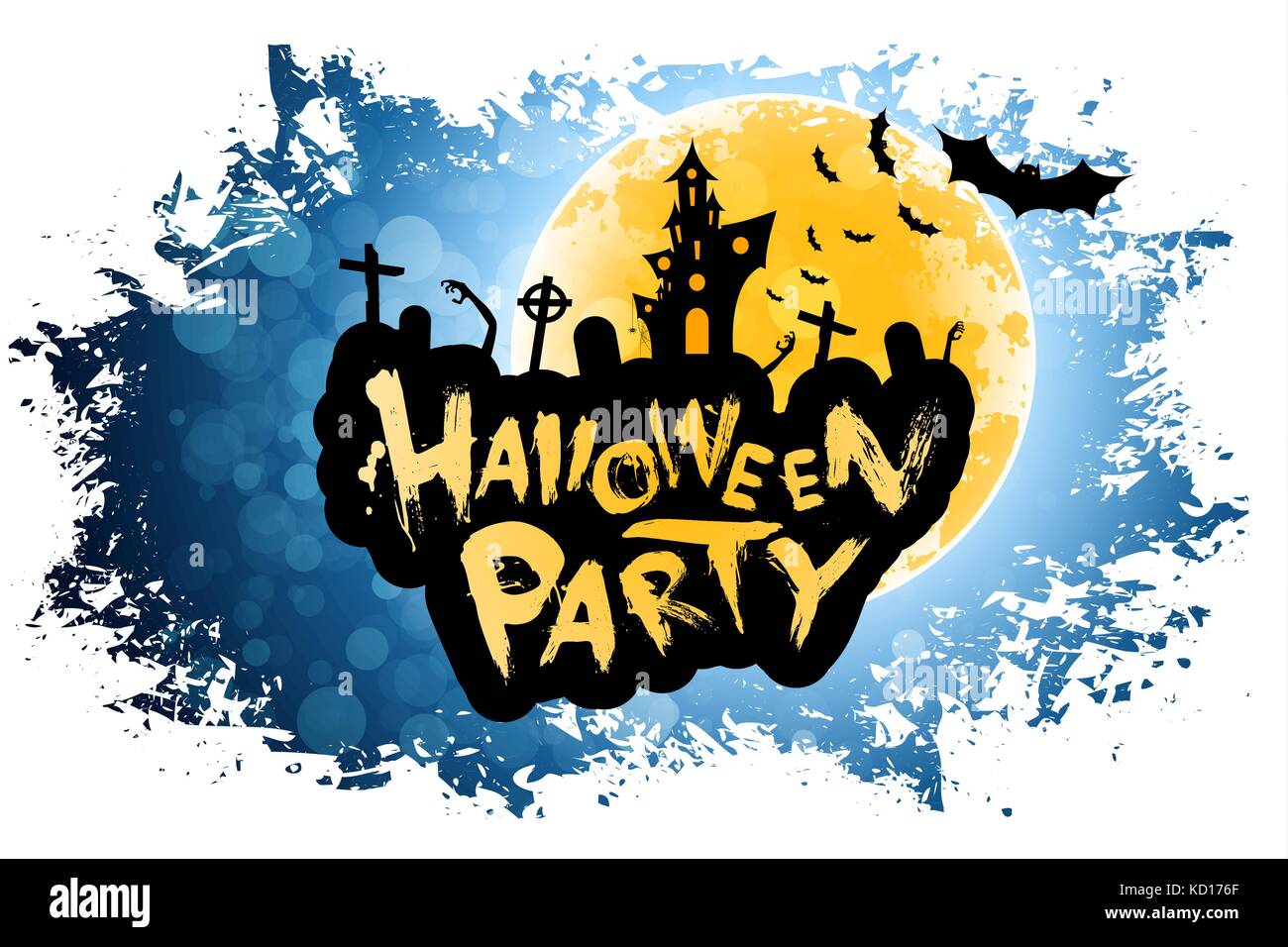 Grungy Halloween Party Poster Stock Vector
