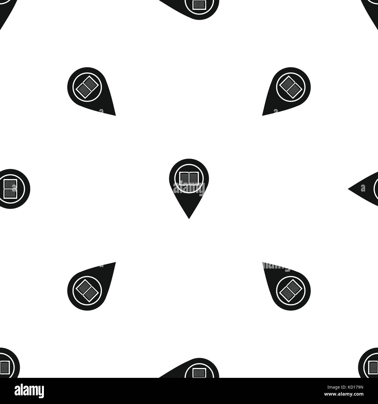 Map pointer with book pattern seamless black Stock Vector Image & Art ...
