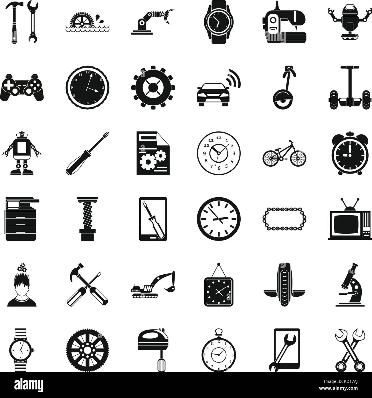 Gear icons set, simple style Stock Vector Image & Art - Alamy