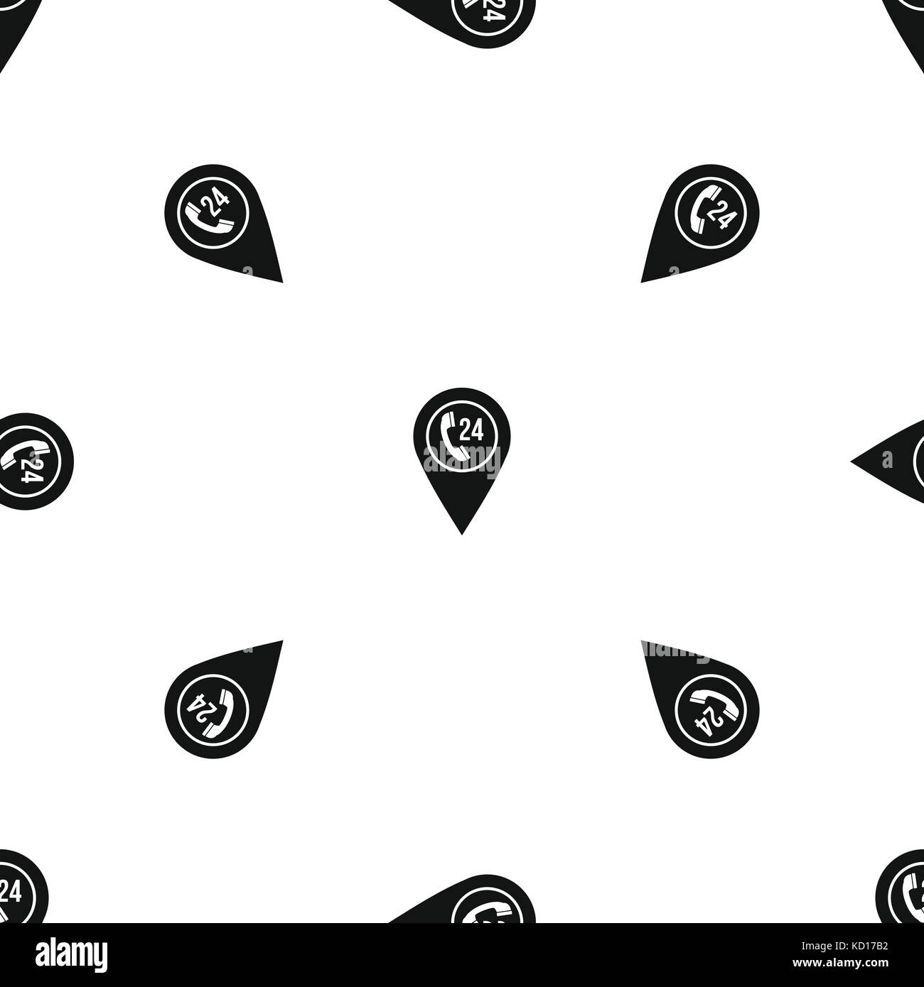 Map pointer with phone handset pattern seamless black Stock Vector ...