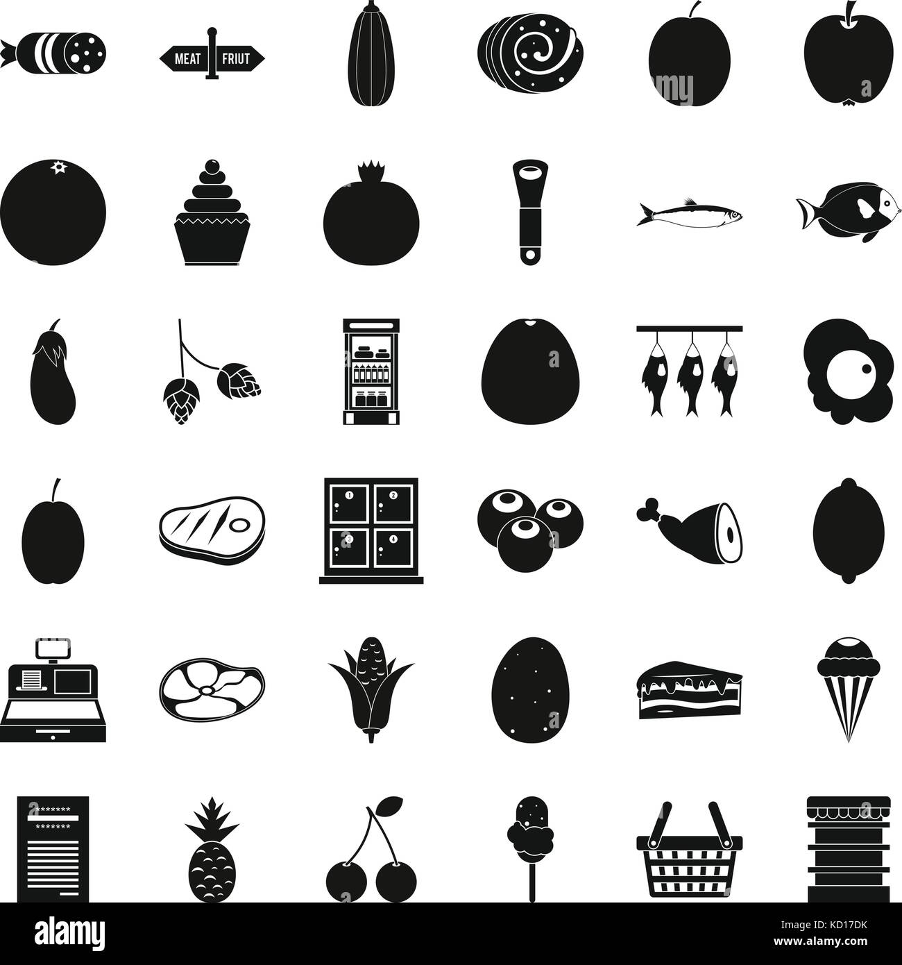 Meat icons set, simple style Stock Vector Image & Art - Alamy