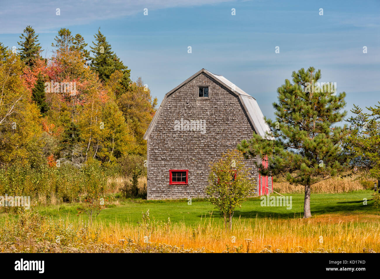 Barn, Spence Cove, Botsford, Westmorland County, New Brunswick, Canada Stock Photo