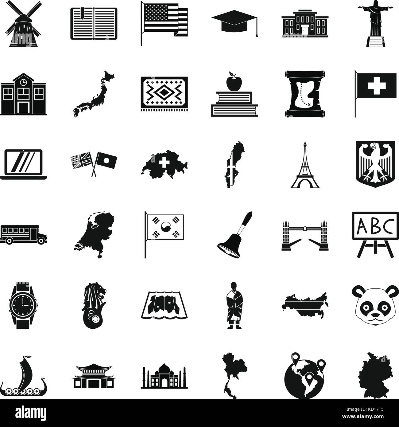 Geography icons set, simple style Stock Vector Image & Art Alamy